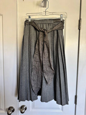 Vintage Chloe Geometric Wool Silk Midi Skirt Size 44